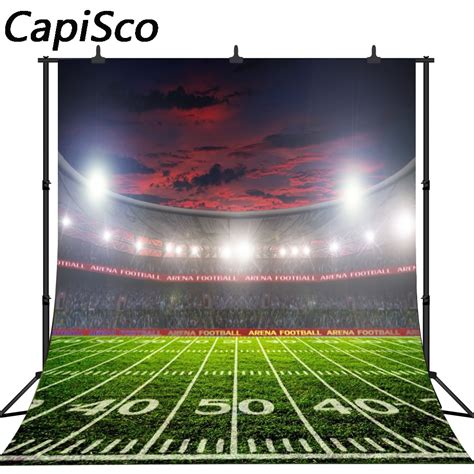 Capisco Bright Arena Football View Photography Backdrops Vinyl Backdrop