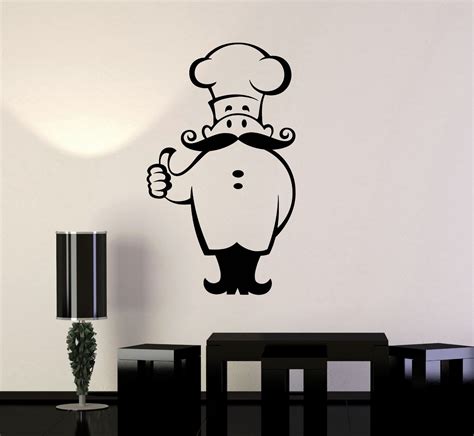 Chef Wall Vinyl Decal Chef Restaurant Cook Kitchen Decor Wall Stickers