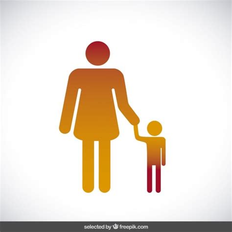 Free Vector Mother With Son Icon