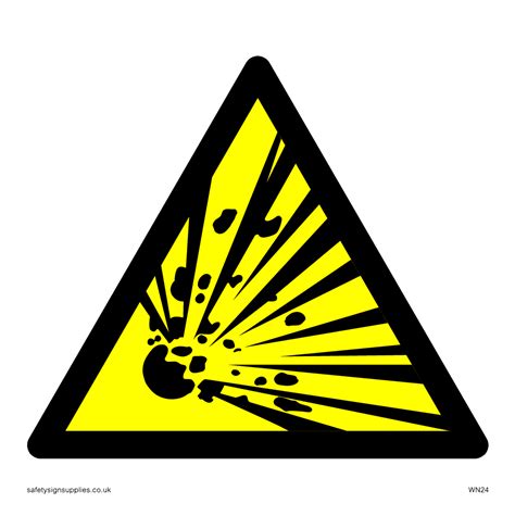 Explosive Material Warning Symbol Only From Safety Sign Supplies