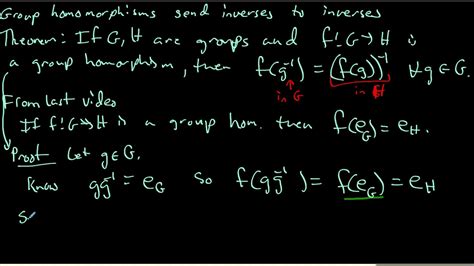 29 Group Homomorphisms Send Inverses To Inverses Youtube