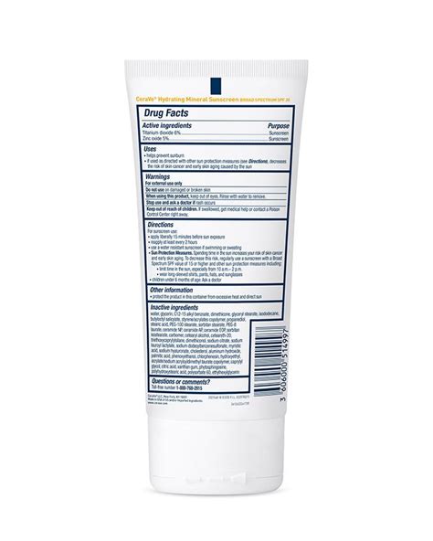Cerave Hydrating Mineral Sunscreen Spf 30 Body Lotion 150 Ml Bagallery