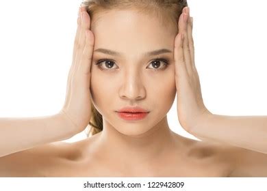 Headshot Attractive Nude Lady Fair Complexion Stock Photo 122942809