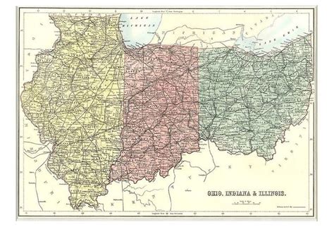 Map Of Ohio Indiana And Illinois 1879