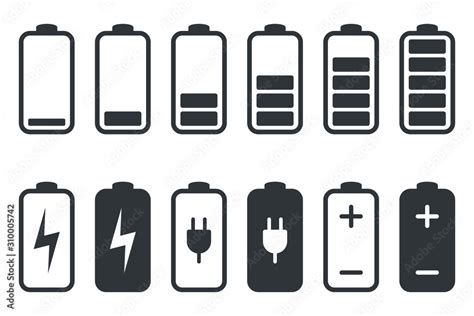 Battery Charging Icon Battery Charge Indicator Icons Vector Graphics