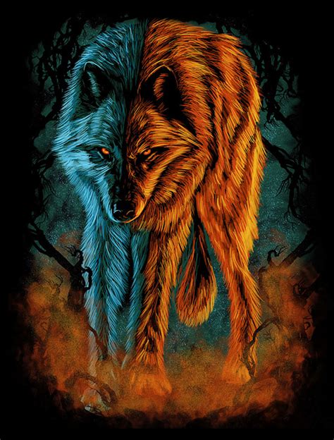 Fire And Ice Wolf On Behance