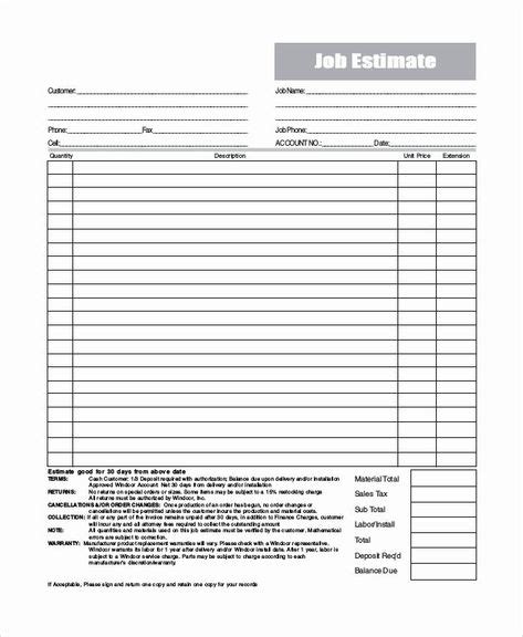 √ 30 Estimate Form Template Free In 2020 With Images Templates