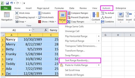 How To Shuffle Rowscolumnsa Range Of Cells Randomly In Excel