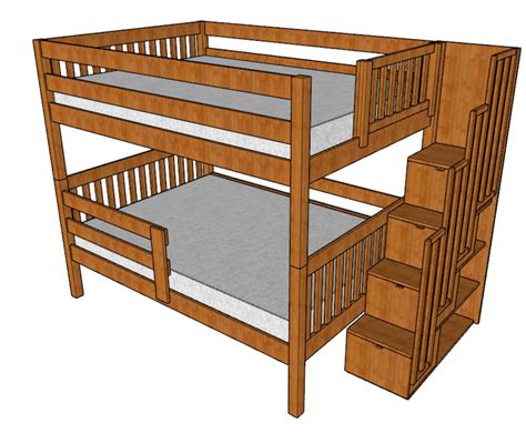Full Over Full Bunk Bed Plan How To Build Full Plan Pdf Full Over Full Mattres Size
