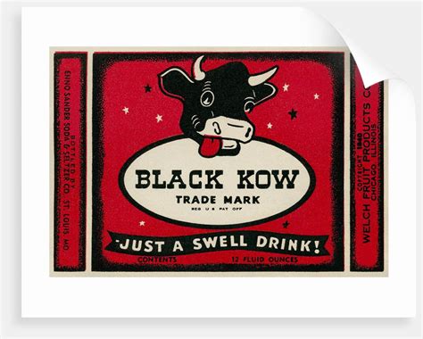Black Cow Drink Label Posters And Prints By Corbis