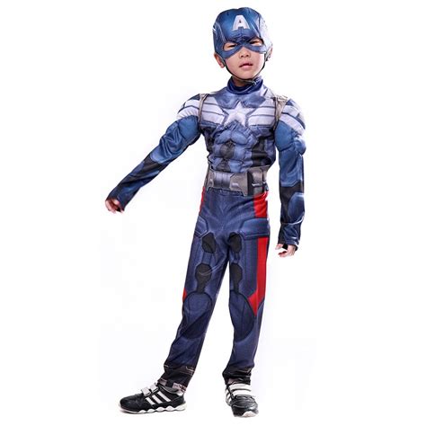 Genuine Boys Captain America Movie 2 Classic Muscle Halloween Cosplay