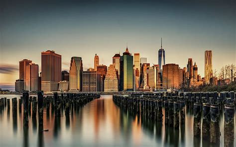 New York Manhattan Evening Sunset American Metropolis New York