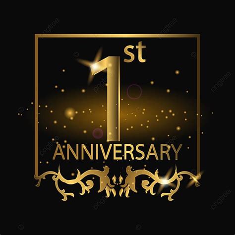 1st Anniversary Logo With Gold Color Anniversary Year Celebrate Png