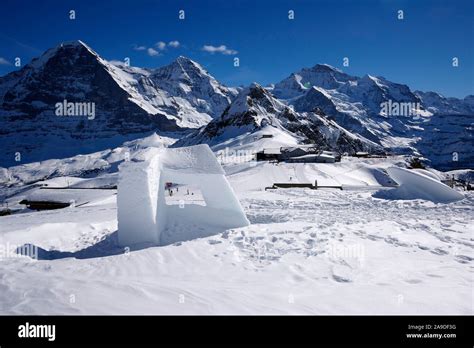 View From Männlichen To Eiger Mönch And Jungfrau In Winter Hiking