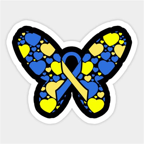 Down Syndrome Butterfly - Down Syndrome Butterfly - Sticker | TeePublic