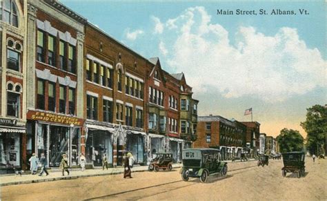 C1910 Postcard Main Street St Albans Vt Woolworth 5 And 10 Franklin