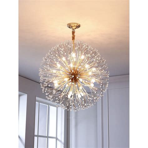 The monroe round clear crystal chandelier, brass finish by lightupmyhome (6) $410. Round Dandelion Crystal Chandelier Baby breath Crystal ...