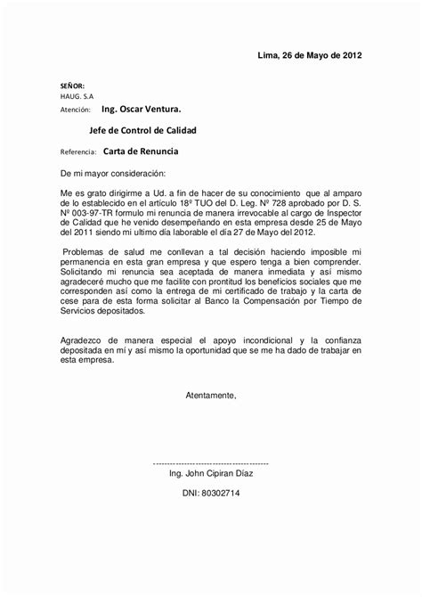 19 Formato Carta De Renuncia Chile 2019 Civiahona