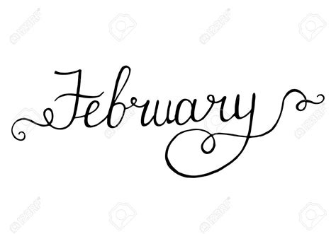 February Hand Lettering Vintage Quote Modern Calligraphy