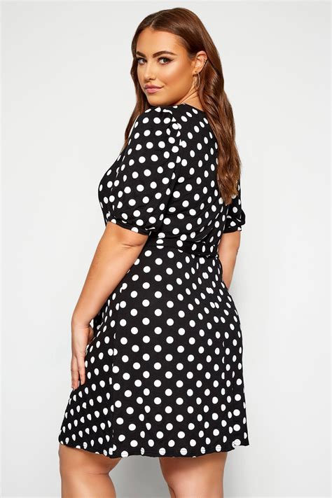 Black And White Polka Dot Swing Dress Yours Clothing