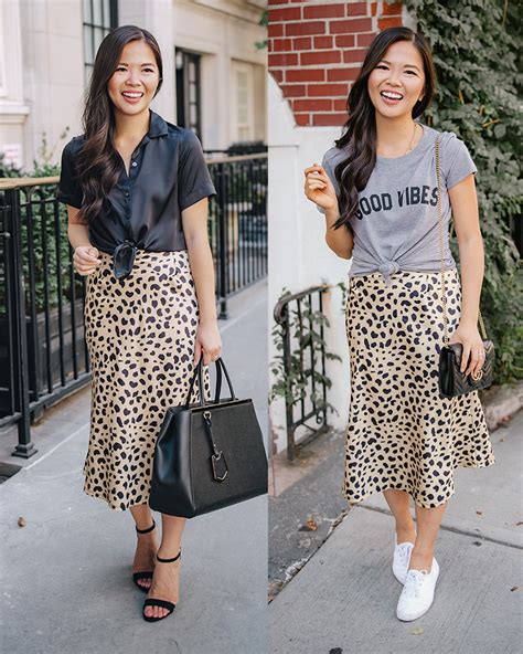 Two Ways To Wear A Leopard Midi Skirt Skirt The Rules Nyc Style Blogger