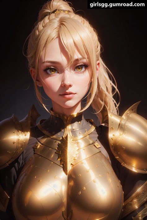 Beautiful Golden Knight Portrait Hentai Ecchi Japman
