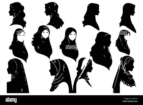 Muslim Woman In Hijab Fashion Silhouette Vector Stock Vector Image