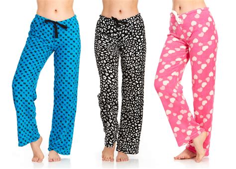 Daresay Daresay 3 Pack Womens Super Soft Plush Fleece Pajama Bottomsprinted Lounge Pants