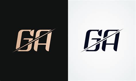 Ga Letter Logo Design Vector Template Gold And Black Letter Ga Logo