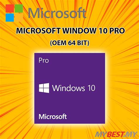 Microsoft Window 10 Pro Oem 64 Bit