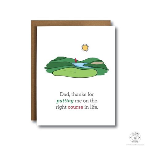 Funny Fathers Day Golf Card Pun Golf Fathers Day Card Etsy