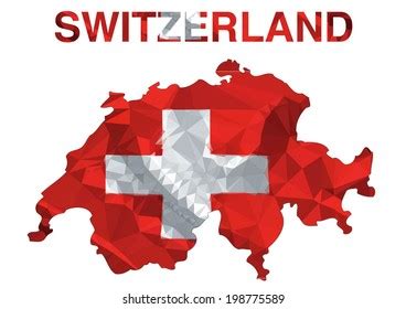 Switzerland Map Flag Colors Vector 260nw 198775589 