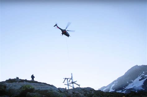 Watch What It Takes To Install A Ski Lift With A Helicopter Fall Line Skiing
