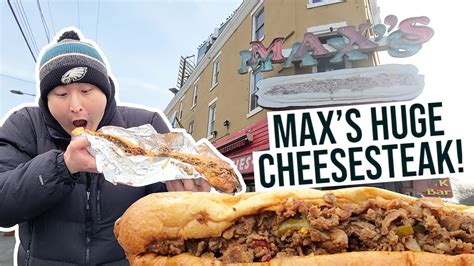 massive 2 foot cheesesteak at max s the best cheesesteak in philly youtube