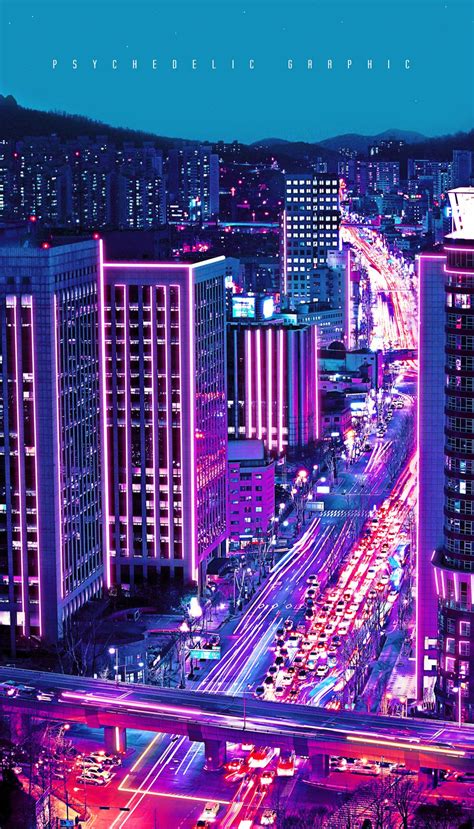 Neon City On Behance Vaporwave Wallpaper Dark Purple Aesthetic City Wallpaper