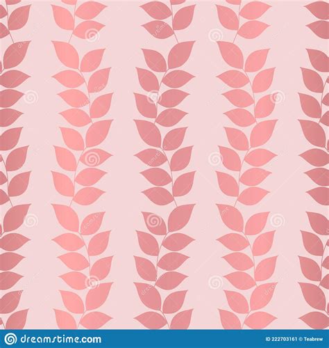 Floral Rose Gold Seamless Pattern Vector Illustration Stock Vector