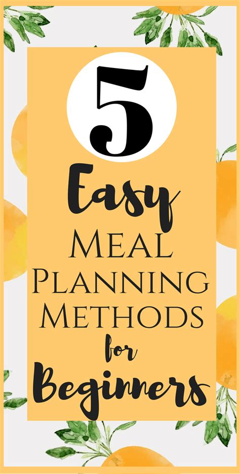 5 Easy Meal Planning Strategies For Beginners Unexpectedly Domestic