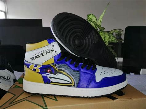 Baltimore Ravens Football Air Jordan 1 High Sneakers Robinplacefabrics