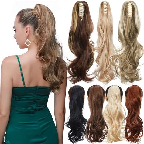Clip In Ponytail Extensions Synthetic Long Curly Ponytail Claw Hair