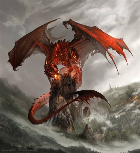 Red Dragon Dragon Art Dragon Artwork Fantasy Creatures
