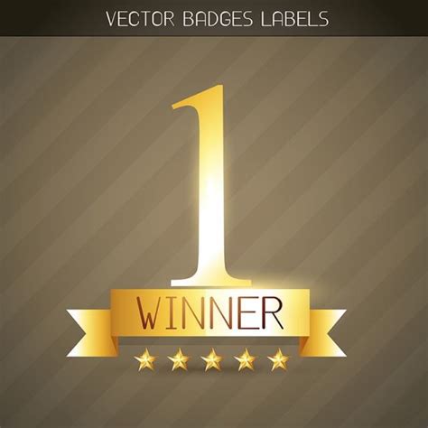 Winner Golden Label Gold Medal Label Png And Vector With Transparent