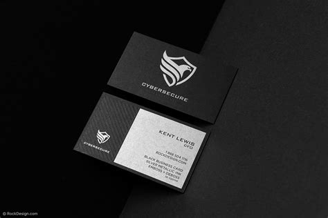 Free Bold And Modern Custom Embossed Black Business Card Template