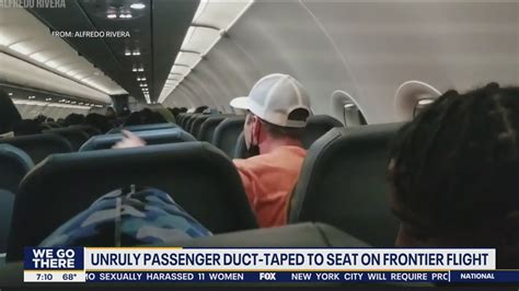 Viral Unruly Passenger Taped To Seat On Frontier Flight Youtube