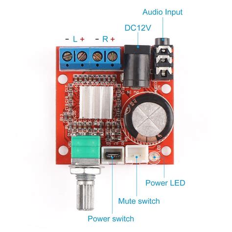 Mini Stereo Amp Audio Amplify Module Board 10w10w Dual Channel