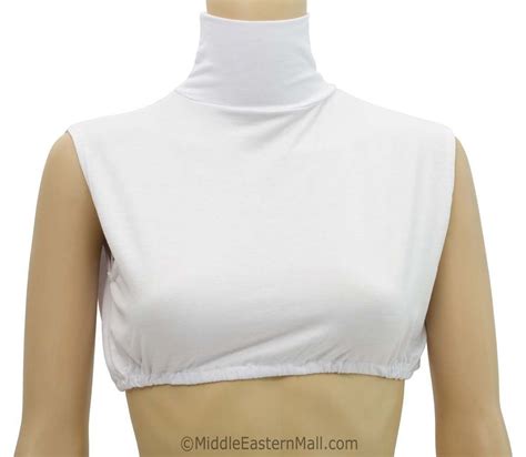 white mock turtleneck dickey cotton crop top middleeasternmall