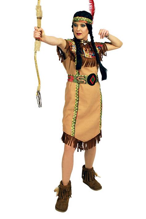 Kostümplanet Indianer Kostüm Damen Indianerin Kleid Mit Tasche