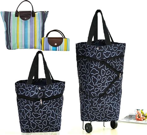 Buy Collapsible Trolley Bags Folding Shopping Bag With Wheels Foldable