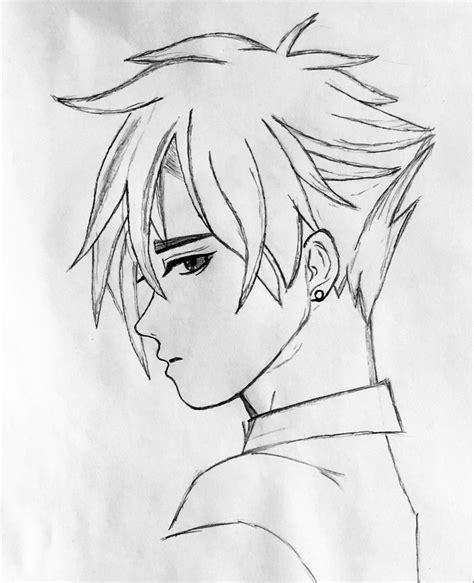 Anime Manga Sketch Drawing Boy Girl Men Man Pencil Cute Beginner Male
