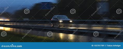 Rainy Highway Traffic At Night Stock Image Image Of Dark Danger