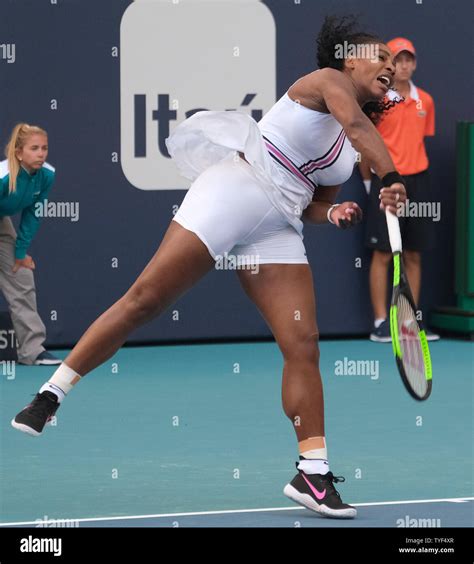 Serena Williams From The Usa Serves To Rebecca Peterson From Sweden At